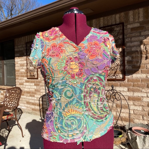 Cubisum Tops - Cubisum | Colorful Abstract Blouse 🌺🪴✨